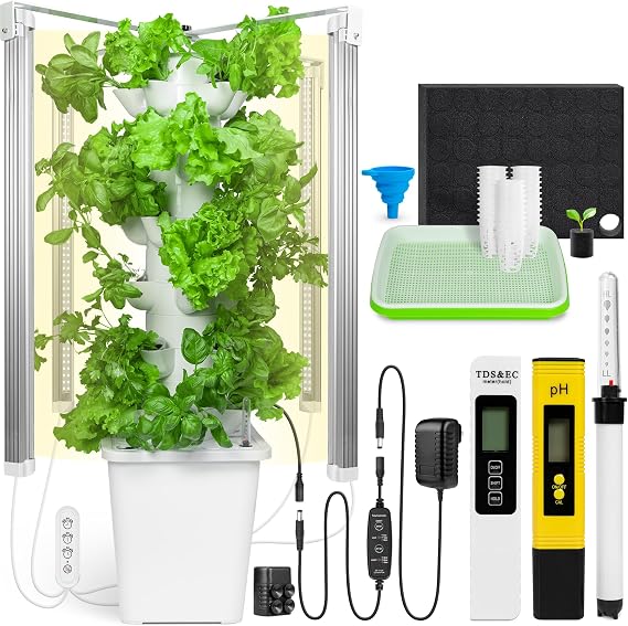 CARPATHEN Hydroponic Tower Growing System, Indoor Gardening for 30 Plants