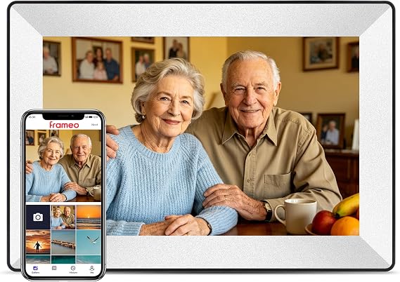 Frameo 10.1inch Digital Picture Frame WiFi Smart Digital Photo Frame 1280 * 800 IPS HD Touch Screen,16GB Memory Auto-Rotate,Share Photos/Videos Instantly via Frameo App from Anywhere
