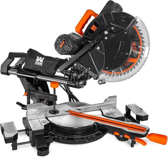 WEN 15-Amp 12-Inch Dual-Bevel Sliding Compound Miter Saw with Laser (MM1213T)