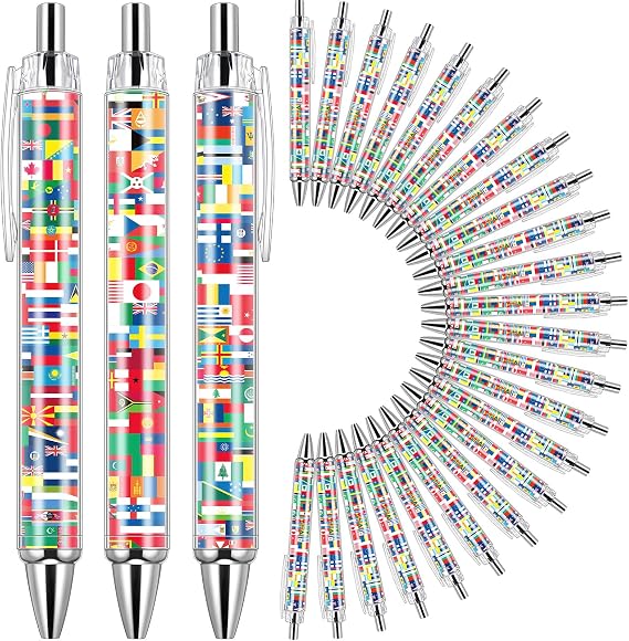 100 Pcs 2026 Soccer International Flag Pens Pens World