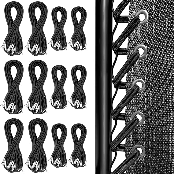 12 Cords Zero Gravity Chair Replacement Cord, Black Elastic Cord | Antigravity Chair Replacement,Universal Repair Cord Kit for Repairing Zero Gravity Chair Elastic