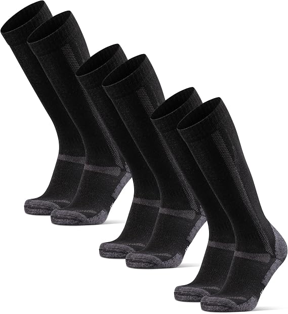 DANISH ENDURANCE Knee High Hiking Socks, Merino Wool, Thermal, 1 & 3-Pack