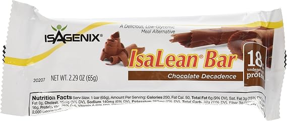 ISAGENIX Chocolate Decadence Bars 10ct, 2.29 oz(65g) per bar