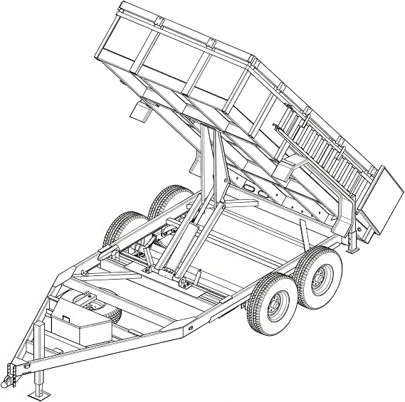 Johnson Trailer Parts 7x14 Dump Trailer Plans, 14,000 lb Capacity, DIY Blueprints, Step-by-Step Instructions, DT714-14J