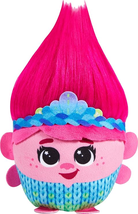 Mattel ​DreamWorks Trolls Band Together Hairmony Mixers Queen Poppy Plush Toy with Sound, 6-inch Soft Doll Inspired by the Movie, Interactive Harmonizing​
