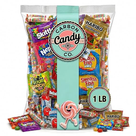 Bulk Candy Variety Pack - 1 lb Bulk Candy Individually Wrapped - Assorted Mix Candies - Lollipops, Hard, Fruity - Dulces - Big Bag for Party Favors Candies - Fathers Day