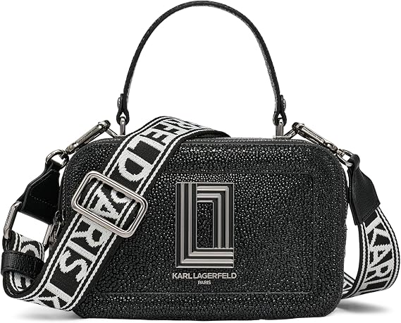 Karl Lagerfeld Paris Simone Studded Crossbody, Black