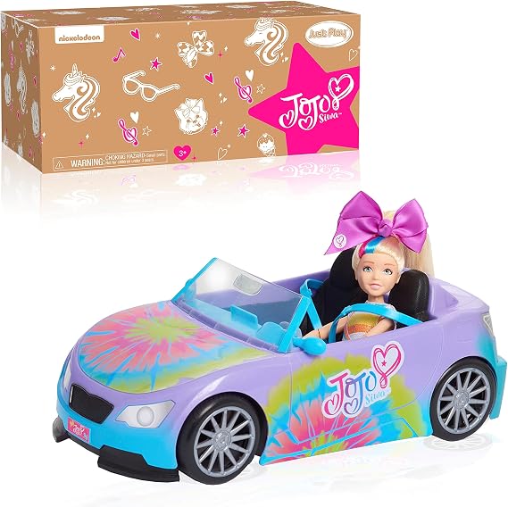 JoJo Siwa California Cruiser, Doll Car, Rainbow Tie-Dye, Fits Two Fashions Dolls