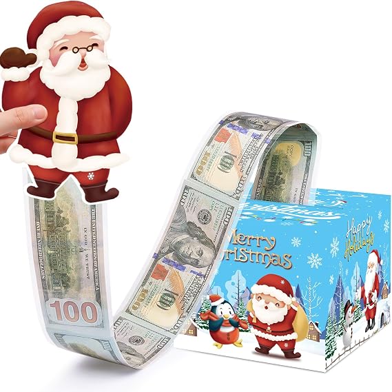 Birthday Money Box for Cash Gift Pull, Surprise Gift Boxes for Money, Money Holder Box with Pull Out Happy Birthday Card and 50Pcs Transparent Bags, Money Gift Ideas for Kids and Adults