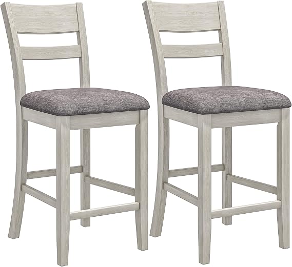 Solid Wood Dining Table Set - Mix and Match Table, Chair, with Storage Shelves/Wine Rack/Glass Holder, Sold Separately for Dining Room, Kitchen, Grey