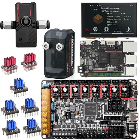 BIGTREETECH Octopus Pro V1.1 H723 Control Board+BTT Pi V1.2 Board+2Pcs TMC5160T+5Pcs TMC2209+HDMI5 Touchscreen+Eddy Duo Auto Bed Leveling Sensor+SFS V2 Smart Filament Sensor
