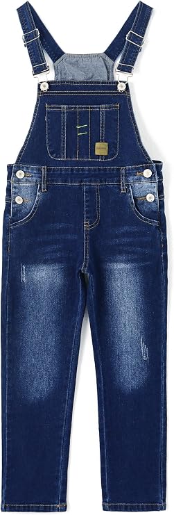 Baby Little Girls Denim Overalls,Toddler Big Boys Adjustable Jeans Workwear