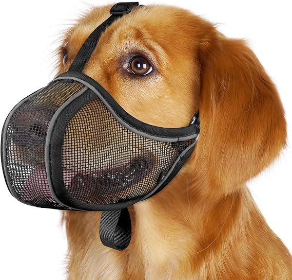 Mayerzon Mesh Dog Muzzle - Anti Eating Biting Chewing S