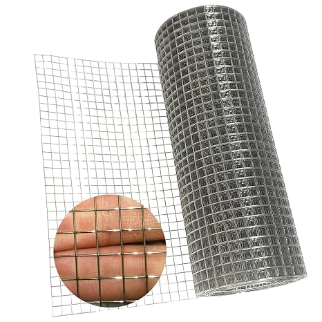 304 Sturdy Stainless Steel Mesh 8in X 10ft, 1/4 inch Mesh Wire Mesh Roll, 23 Gauge Hardware Cloth Never Rust, Hard&Heat Resisting, Easy to Cut, for DIY Projects, Vent Mesh, Chicken Coop, Tree Guard