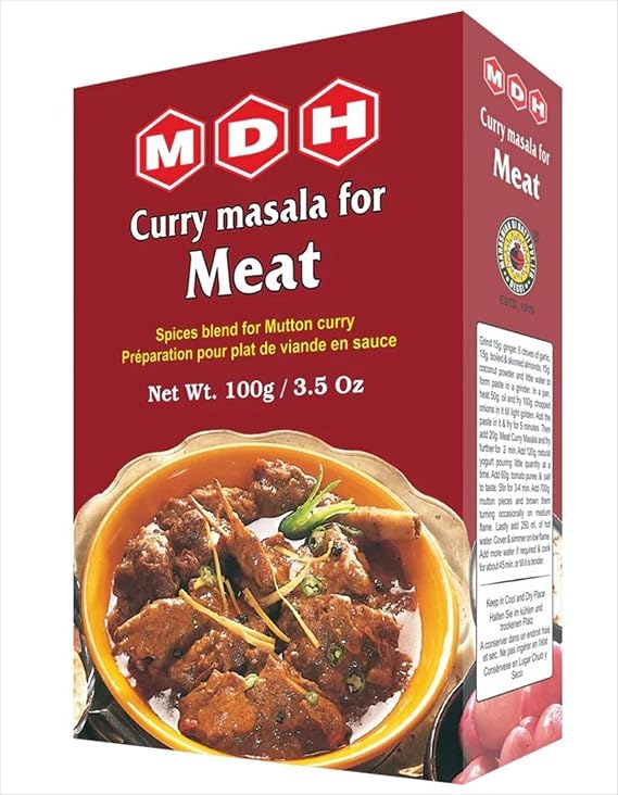 MDH Meat Curry Masala (Spice Blend for Mutton Curry), 3.5-Ounce Boxes (Pack of 10)