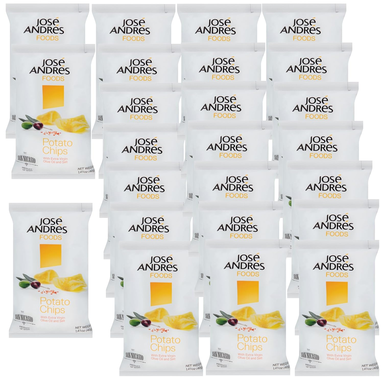 José Andrés Foods Potato Chips, 1.41 oz, 24 Pack