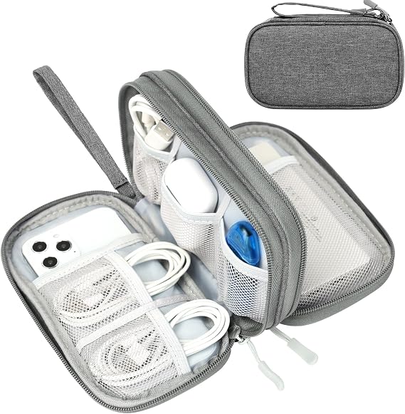 FYY Electronic Organizer, Travel Tech Pouch Bag, Cable Organizer Dark Grey