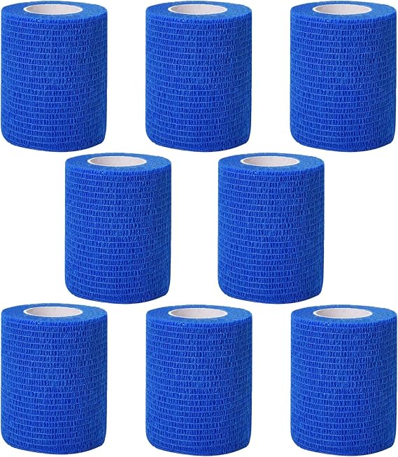 Self Adhesive Bandage Wrap,2" Blue Cohesive Bandages Vet Wrap Sports Tape