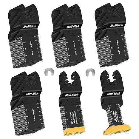 Meff-Mluk 50PCS Titanium Multi Tool Blades for Wood Plastics Metal Cutting