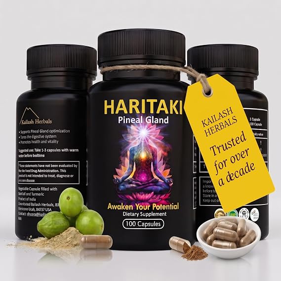 Kailash Herbals Haritaki Pineal Gland Activation Supplement, 100 Vegan Capsules