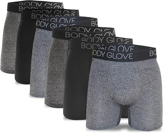 Twist Body Glove Men's Boxer Briefs 6-Pack Micro Modal, Contoured Shape, Soft & Breathable, Comfort Fit Underwear
