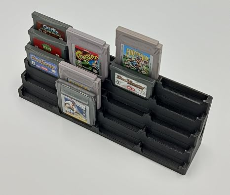 Display Tower, Rack, Case for Game Boy Advance, Game Boy Color, and Original GB Games (Holds 20 Games) (Black)