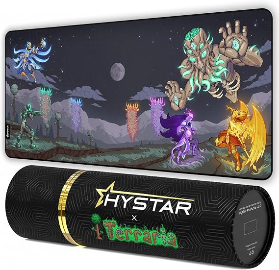 Hystar® x Terraria | Extended Gaming Mouse Pad | XXL 36" x 16" | 5mm Thick, Waterproof Surface, Smooth Polyester Fabric, and Natural Rubber Base (Moon Lord)