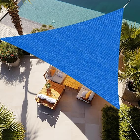 Shade&Beyond 16'X16'X16' Sun Shade Sail Blue Triangle