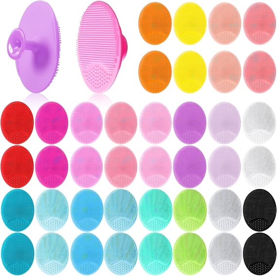 Nuogo 40 Pcs Facial Cleansing Brush Scrubber Exfoliator Brush, Mixed Colors