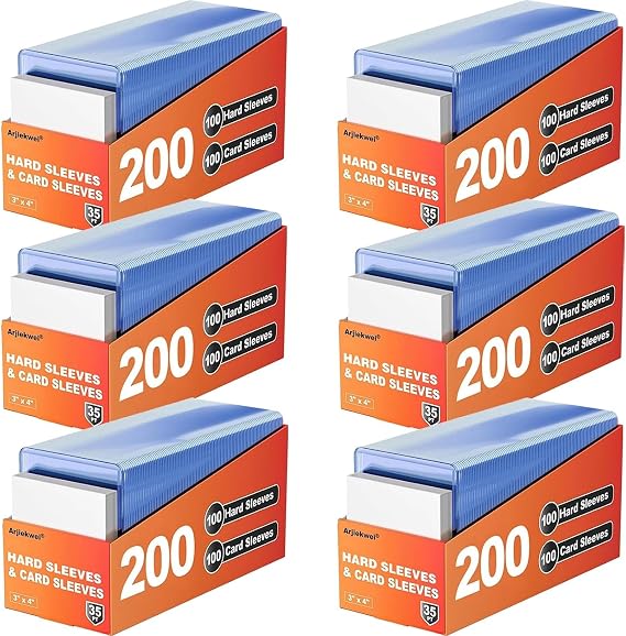 1200 Card Sleeves Hard Plastic, Arjiekwei 3"X 4" Trading Card Holder, 35PT