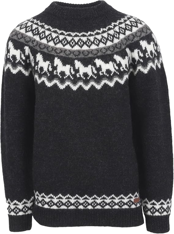 ICEWEAR Sleipnir wool sweater with horse pattern