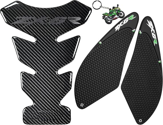 Real Carbon Look, Motorcycle Reflective Sticker, Vinyl Decal Emblem Protection, Gas Tank Pad, Fuel Knee Grip Decal for ZX6R 2007-2008