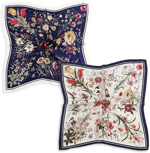 Satin Silk Head Scarf Neckerchief, Women Hair Neck BandanaThin Soft Scarfs for Spring Summer, Mom Grandma Best Friend Sister Wife Girlfriend Gift