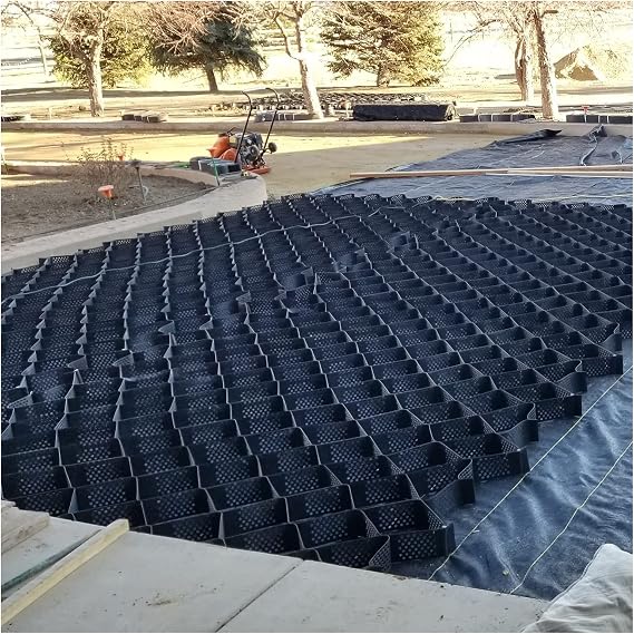 2 inch Geocell Ground Grid, HDPE Geo grid Ground Gravel Grid, Geogrid Driveway, Permeable Paver System Ground Stabilization Grid Geocell Permeable Pavers for Landscaping Parking Lots ( Color : W X L ,