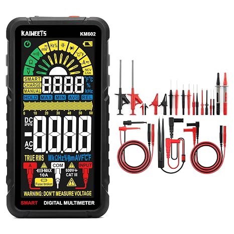 KAIWEETS Smart Multimeter Rechargeable Electrical Tester & 23PCS Multimeter Test Leads Kit