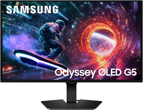 Samsung Odyssey Gaming OLED G5 LS27FG502SUXXU 27" QHD HDR10 1440p Gaming Monitor - 0.03ms, Max 180Hz, 2560x1440, HDMI, Displayport