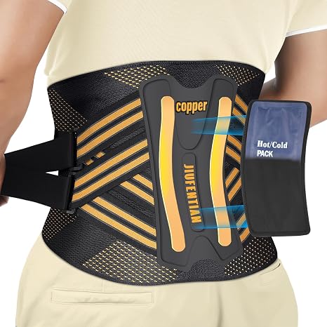 Superior Support Copper Back Brace for Lower Back & Herniated Disc(Large)