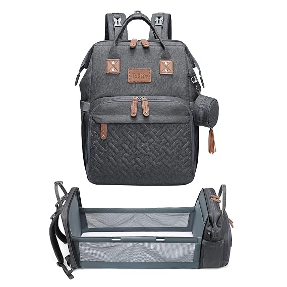 JOLLITO Diaper Bag Backpack with Changing Station Large Capacity Essentials