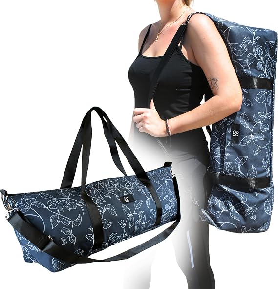DOJA Barcelona Yoga Mat Carrier XXL Large Printed Design Durable Backpack Style Yoga Gym Bag Spacious with Integrated Pockets, Adjustable Ergonomic Shoulder Strap and Handles for Pilates Mat Transport
