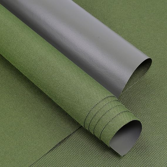 Waterproof Canvas Fabric 60"36" 600Denier Marine Cordura Canvas Material with Waterproof PVC Backing Anti-UV Blocks Heat, Reduce Glare for Boat Car Awning Outdoor Home Cushion, Army Green