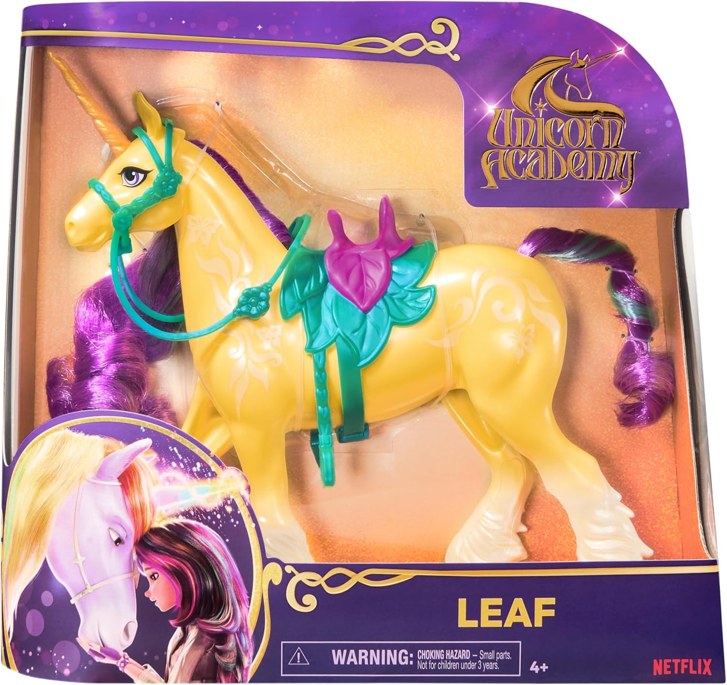 Unicorn Academy, Unicorn with Head Movement, 2 Riding Accessories, 27.9cm, Compatible with Fashion Doll, Dolls and Unicorn Toys for Girls Aged 4