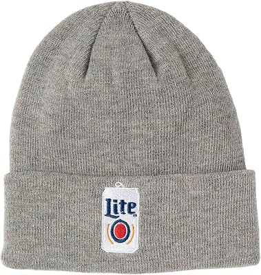 Miller Lite Adult Embroidered Logo Knit Cuff Beanie Winter Hat, One Size