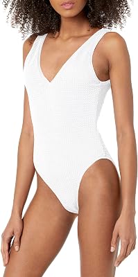 Seafolly Womens Deep V Neck Over The Shoulder One Piece Swimsuit