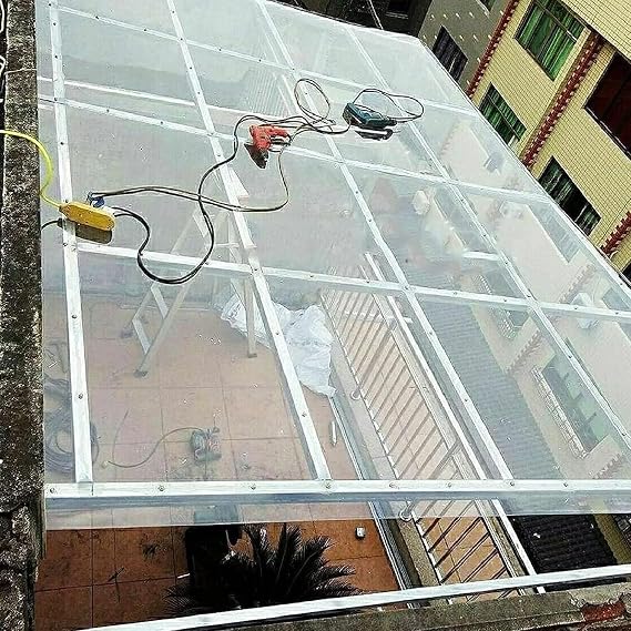 NIANXINN Polycarbonate Sheets Clear Acrylic Plastic Sheet,Replacement Roofing Sheets,Waterproof Insulation Greenhouse Roofing Cladding Panels Canopy Outdoor Awning Shelter,Easy to Cut (3.3 x 9.8ft)