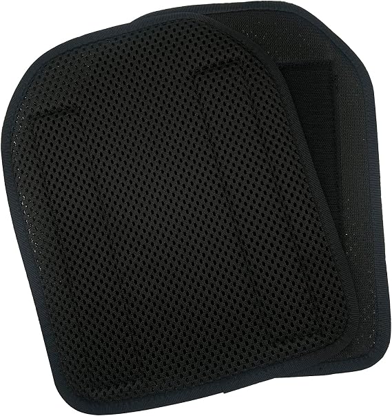 A Pair of Mesh Pad - Lightweight Breathable Soft Molded Insert Pad Removable Hook and Loop Tactical Accessories Gear Polyester Black