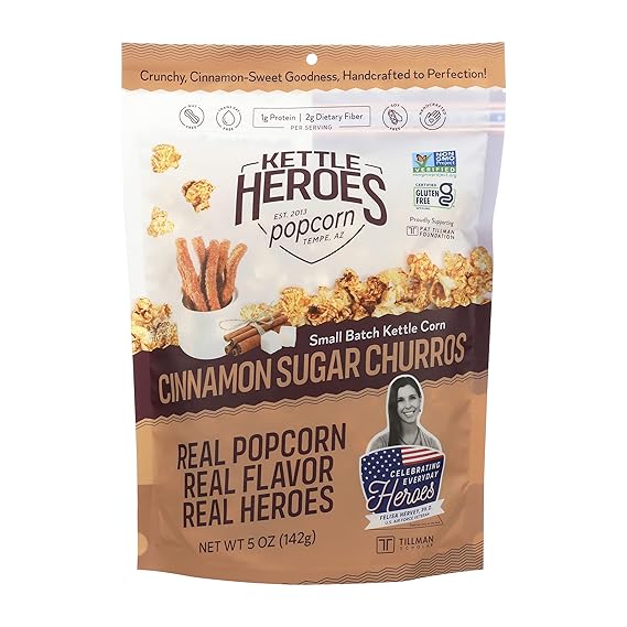 Kettle Heroes, Cinnamon Sugar Churros Kettle Corn 5 Oz.