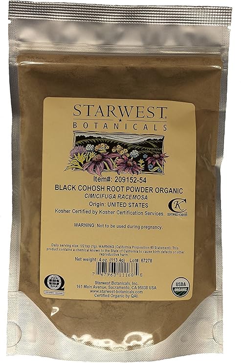 Starwest Botanicals Organic Black Cohosh Root Powder (4 Ounce)