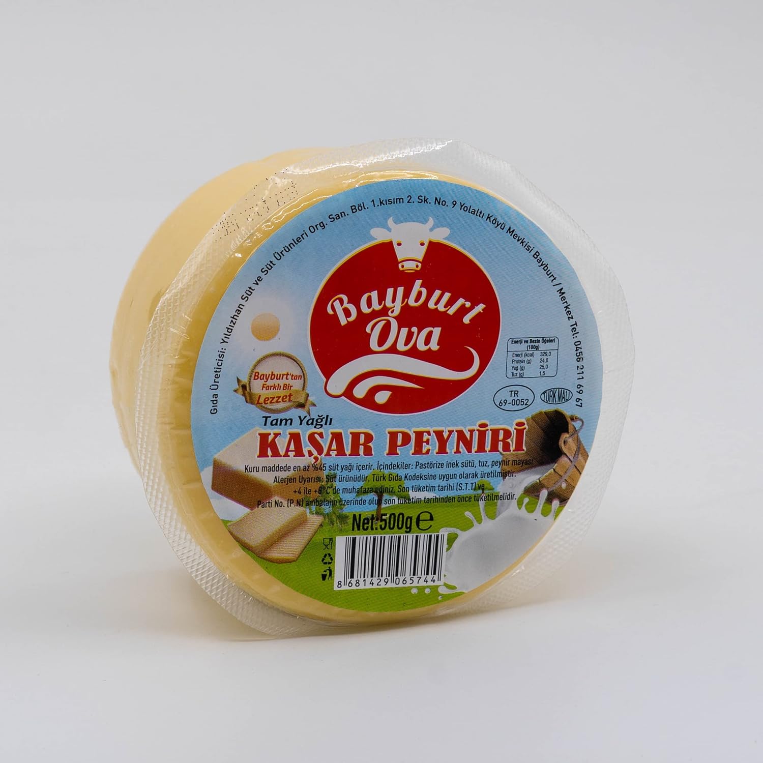 Bayburt Plain Cheddar Cheese 500 Gr