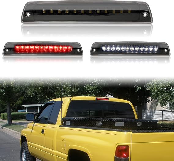 LED 3rd Third Brake Light for Ram 1500 2500 3500 94-01, KEWISAUTO Smoked Black LED 3rd Rear Brake Stop Tail Light for Dodge Ram 1500 2500 3500 1994-2001 Accessories (1PCS)