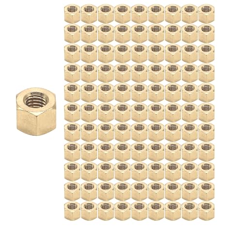 HFS(R) Thread Hex Nuts 3/8"-16, Solid Brass Hex Nut (100PCS/Pack)